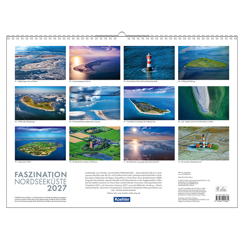 Martin Elsen Kalender Faszination Nordseeküste 2027 Rückseite